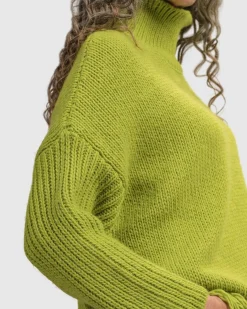 Women Alembika Plus<Urban Turtleneck Tunic Top, Lime