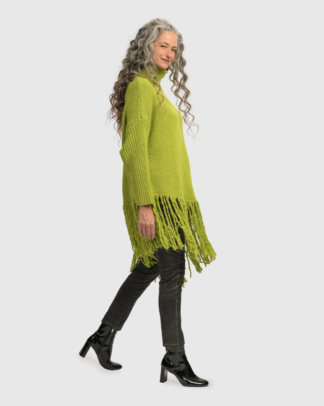 Women Alembika Plus<Urban Turtleneck Tunic Top, Lime