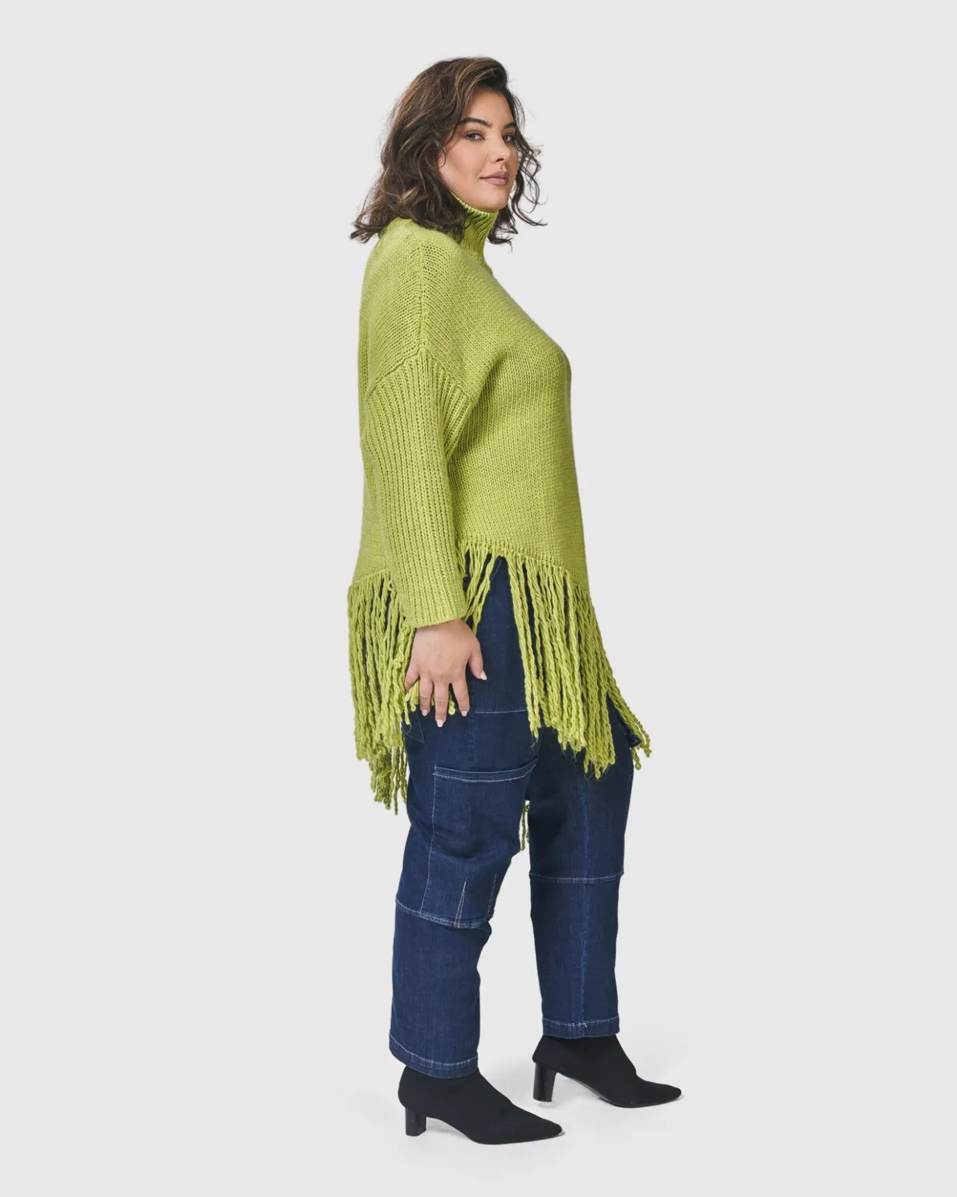 Women Alembika Plus<Urban Turtleneck Tunic Top, Lime