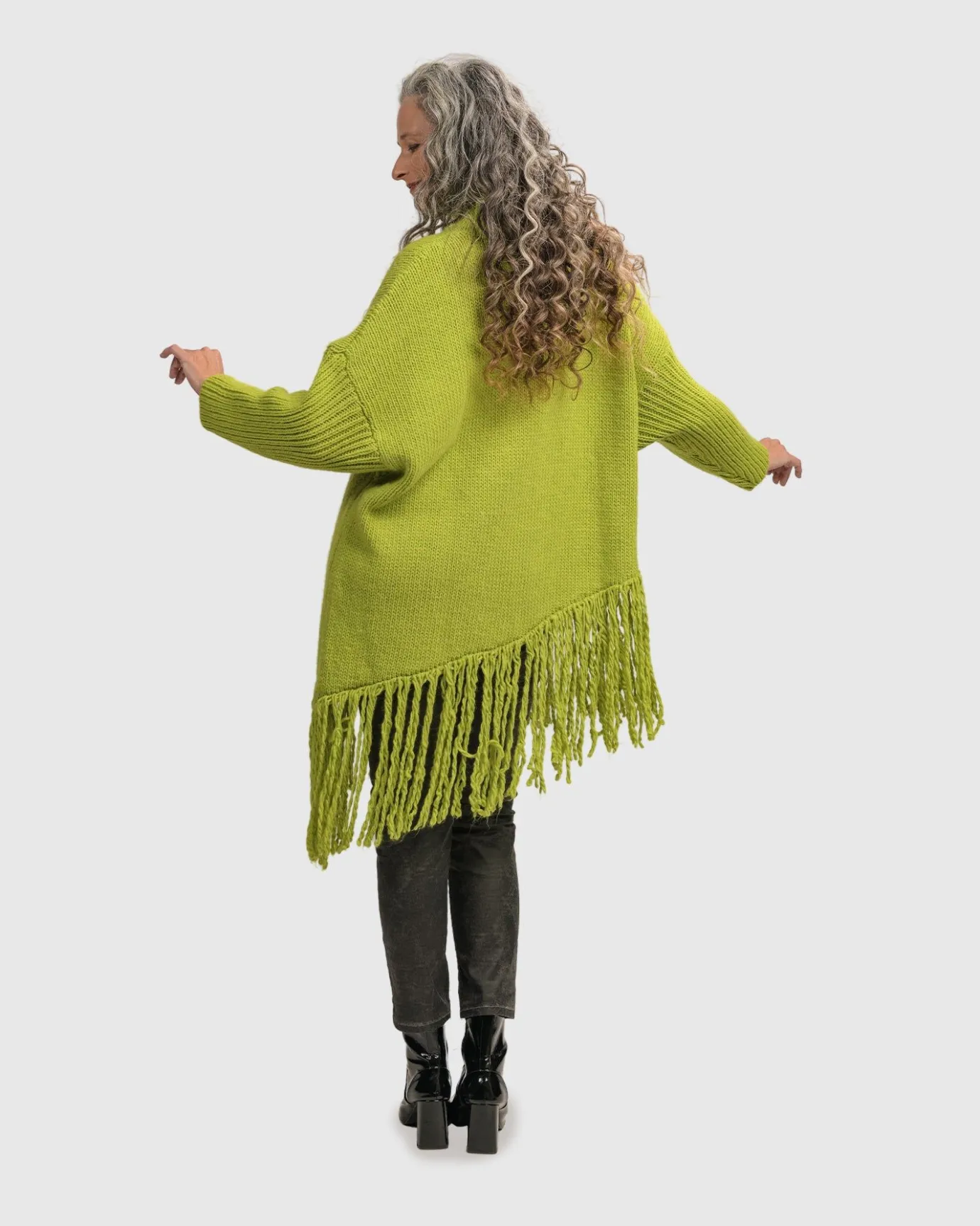Women Alembika Sweaters & Cardigans<Urban Turtleneck Tunic Top, Lime