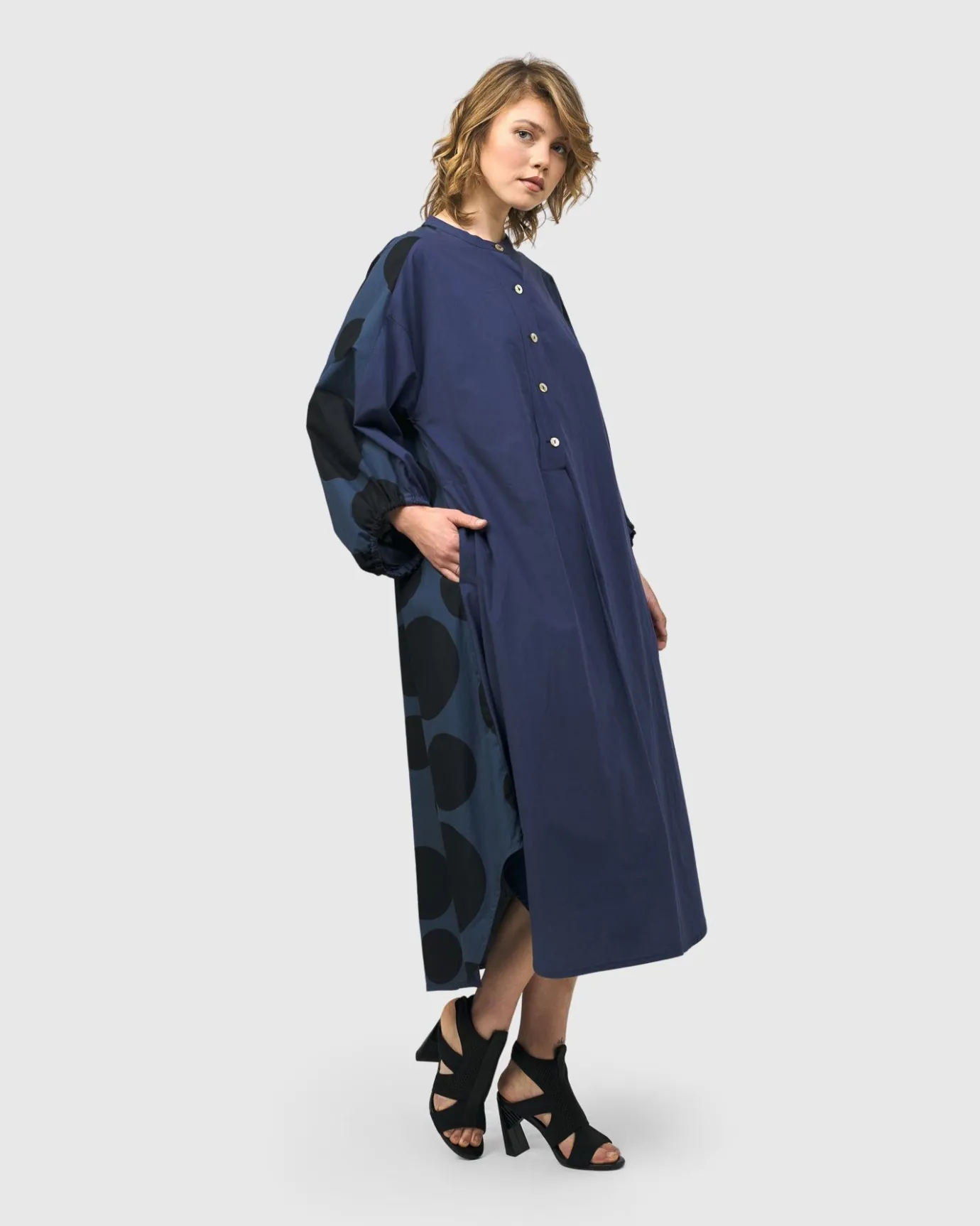 Women Alembika Dresses<Urban Vista Caftan Dress, Navy