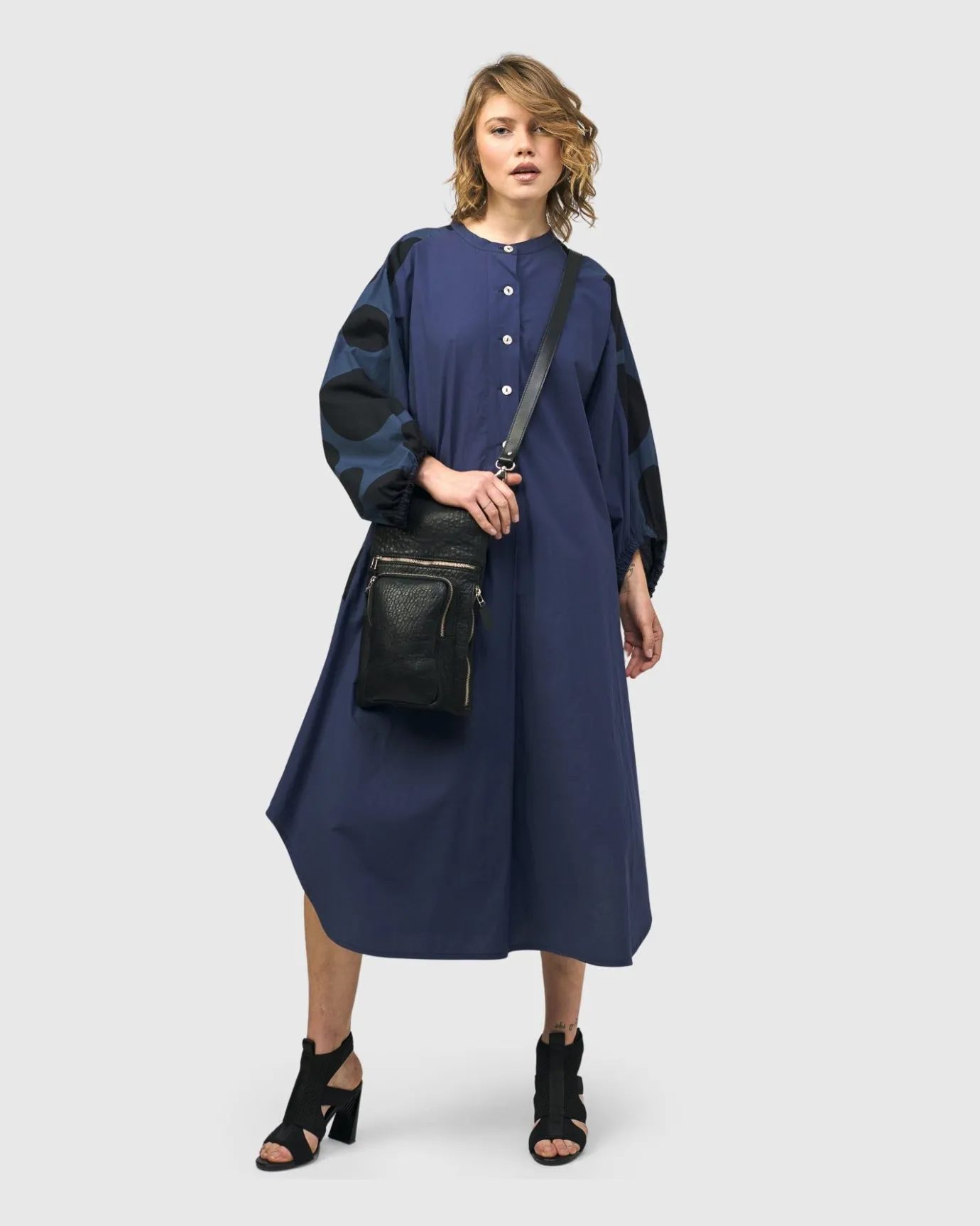 Women Alembika Dresses<Urban Vista Caftan Dress, Navy