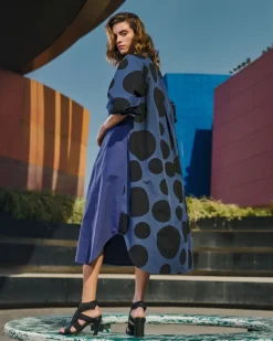Women Alembika Dresses<Urban Vista Caftan Dress, Navy