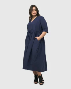 Women Alembika Plus<Urban Wonder Relaxed Gown, Navy