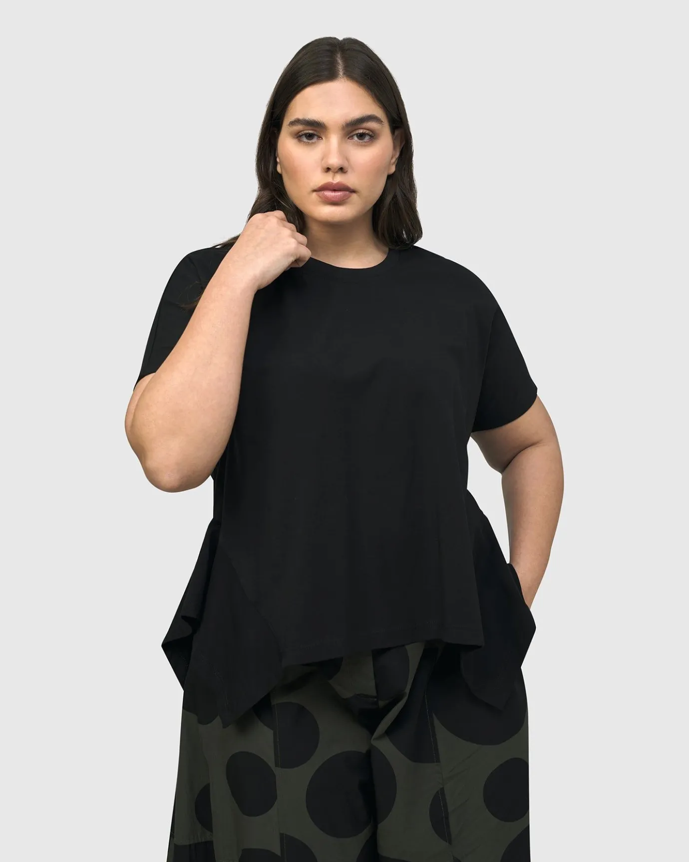 Women Alembika Plus<Urban Yamamoto Relaxed Top, Black