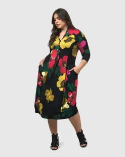 Women Alembika Dresses<Valencia Cocoon Dress, Garden