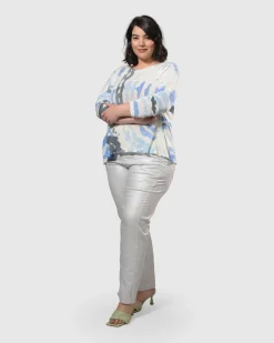 Women Alembika Sweaters & Cardigans<Watercolor Boxy Sweater, Nautical