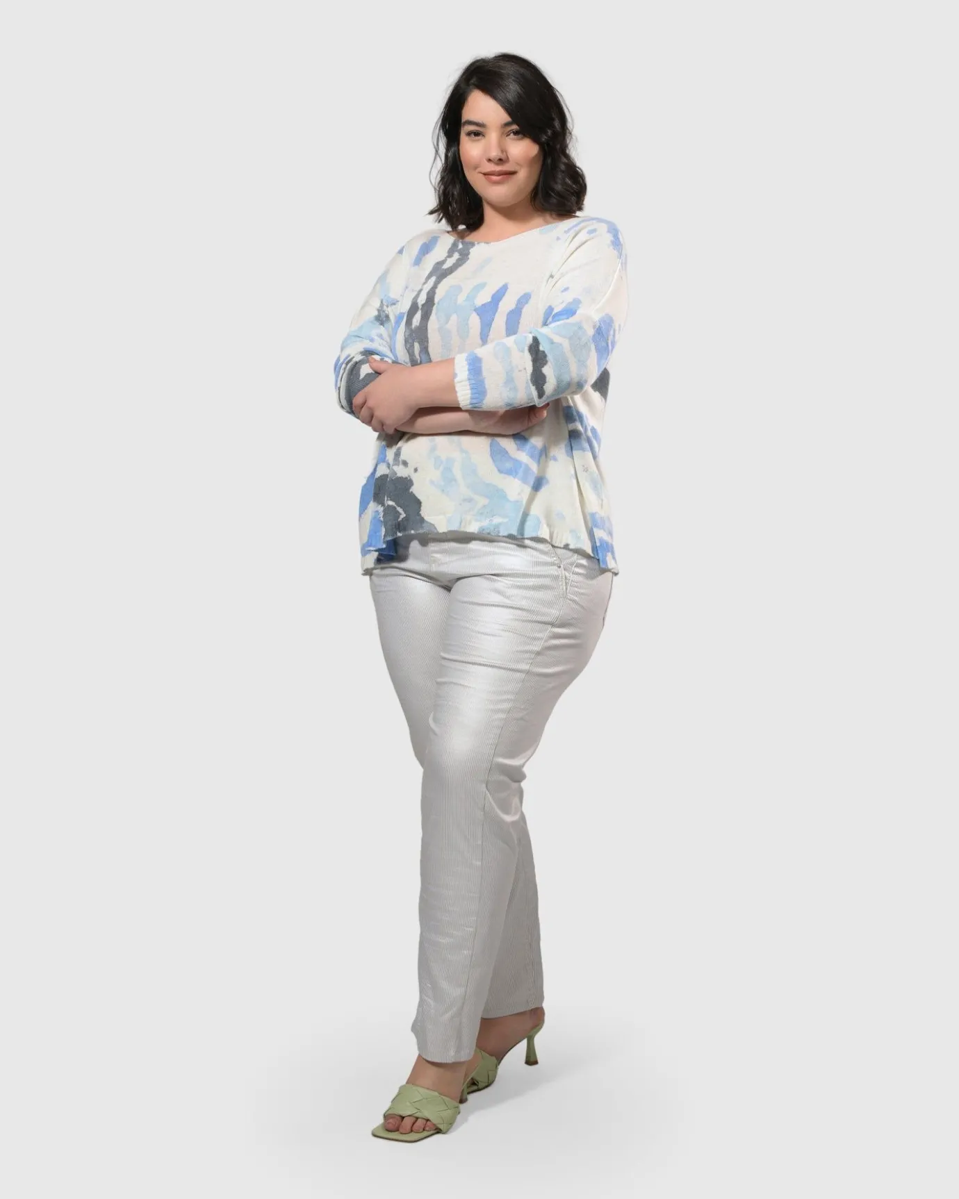 Women Alembika Sweaters & Cardigans<Watercolor Boxy Sweater, Nautical