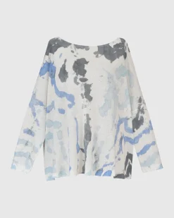 Women Alembika Sweaters & Cardigans<Watercolor Boxy Sweater, Nautical