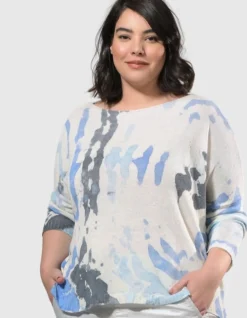 Women Alembika Sweaters & Cardigans<Watercolor Boxy Sweater, Nautical