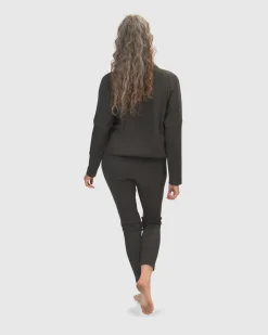 Women Alembika Tops & Tunics<Zen Drawstring Sweatshirt, Charcoal